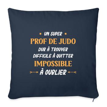 Super prof de judo - Housse de coussin décorative 45 x 45 cm - bleu marine - Devant