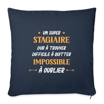 Super stagiaire - Housse de coussin décorative 45 x 45 cm - bleu marine - Devant