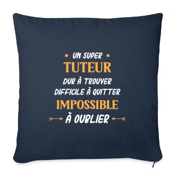 Super tuteur - Housse de coussin décorative 45 x 45 cm - bleu marine - Devant