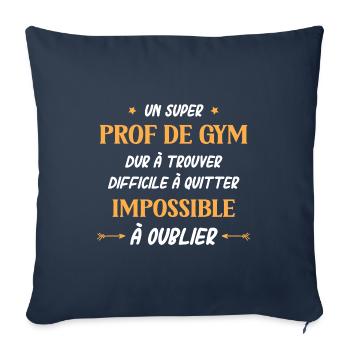 Super prof de gym - Housse de coussin décorative 45 x 45 cm - bleu marine - Devant