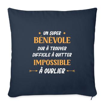 Super bénévole - Housse de coussin décorative 45 x 45 cm - bleu marine - Devant