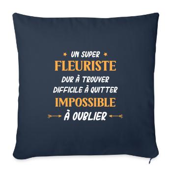 Super fleuriste - Housse de coussin décorative 45 x 45 cm - bleu marine - Devant