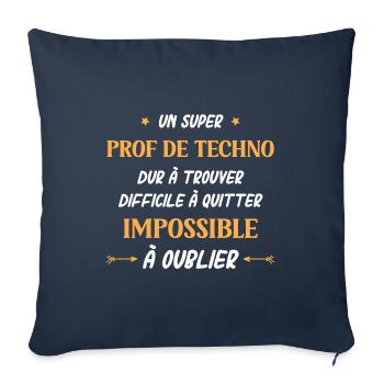 Super prof de techno - Housse de coussin décorative 45 x 45 cm - bleu marine - Devant