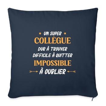 Super collègue - Housse de coussin décorative 45 x 45 cm - bleu marine - Devant