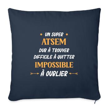 Super atsem - Housse de coussin décorative 45 x 45 cm - bleu marine - Devant