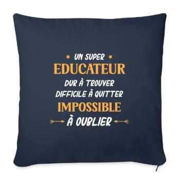 Super educateur - Housse de coussin décorative 45 x 45 cm - bleu marine - Devant
