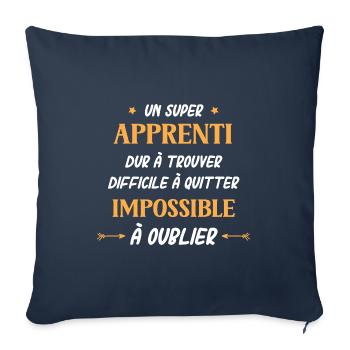Super apprenti - Housse de coussin décorative 45 x 45 cm - bleu marine - Devant