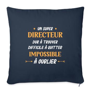 Super directeur - Housse de coussin décorative 45 x 45 cm - bleu marine - Devant