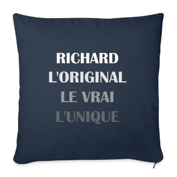richard - Housse de coussin décorative 45 x 45 cm - bleu marine - Devant