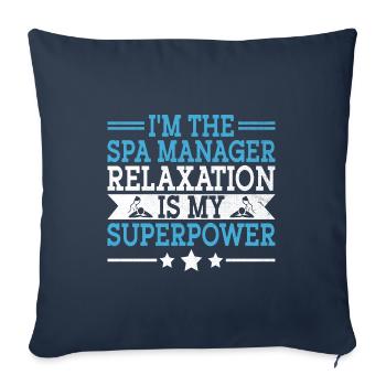 Gestionnaire de SPA Emploi Bien-être Drôle Gestion de SPA Sayi - Housse de coussin décorative 45 x 45 cm - bleu marine - Devant
