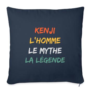 kenji 'homme le mythe la légende - Housse de coussin décorative 45 x 45 cm - bleu marine - Devant