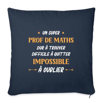 Super prof de maths - Housse de coussin décorative 45 x 45 cm - bleu marine - Devant