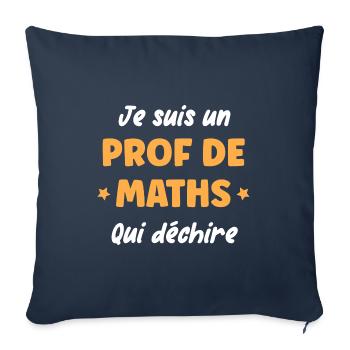 Prof de math - Housse de coussin décorative 45 x 45 cm - bleu marine - Devant