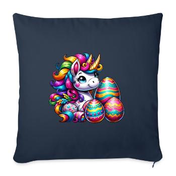 Easter Unicorn & Colorful Eggs - Sofa pillowcase 17,3'' x 17,3'' (45 x 45 cm) - navy - Front