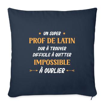 Super prof de latin - Housse de coussin décorative 45 x 45 cm - bleu marine - Devant