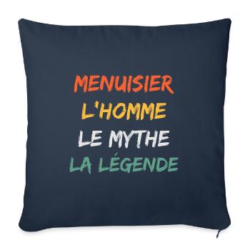 menuisier - Housse de coussin décorative 45 x 45 cm - bleu marine - Devant