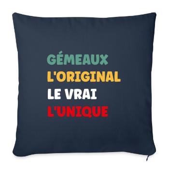 gémeaux - Housse de coussin décorative 45 x 45 cm - bleu marine - Devant