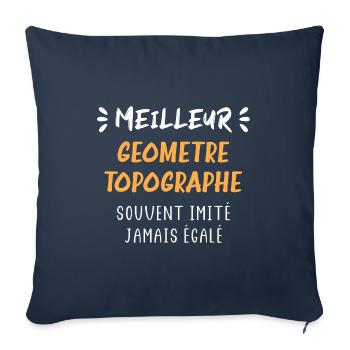 Meilleur geometre topographe - Housse de coussin décorative 45 x 45 cm - bleu marine - Devant