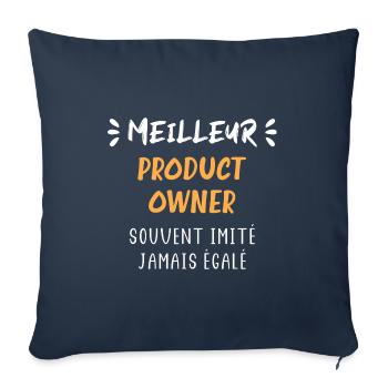 Meilleur product owner - Housse de coussin décorative 45 x 45 cm - bleu marine - Devant
