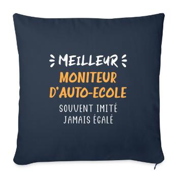 Meilleur Moniteur auto ecole - Housse de coussin décorative 45 x 45 cm - bleu marine - Devant