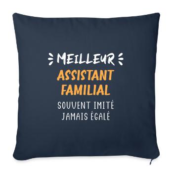 Meilleur assistant familial - Housse de coussin décorative 45 x 45 cm - bleu marine - Devant
