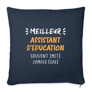 Meilleur assistant d'éducation - Housse de coussin décorative 45 x 45 cm - bleu marine - Devant