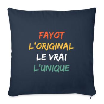 fayot l'original le vrai - Housse de coussin décorative 45 x 45 cm - bleu marine - Devant