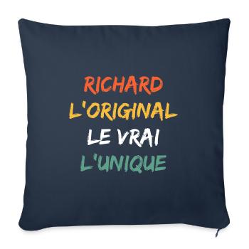 richard - Housse de coussin décorative 45 x 45 cm - bleu marine - Devant