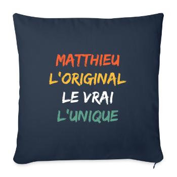 L'original le vrai l'unique Matthieu - Housse de coussin décorative 45 x 45 cm - bleu marine - Devant