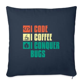 Coffee Coding Programmer Coder Developer Nerd Coff - Sofa pillowcase 17,3'' x 17,3'' (45 x 45 cm) - navy - Front