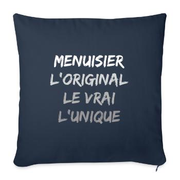 menuisier - Housse de coussin décorative 45 x 45 cm - bleu marine - Devant