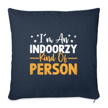 Je suis une personne d’intérieur Dictons pour - Housse de coussin décorative 45 x 45 cm - bleu marine - Devant