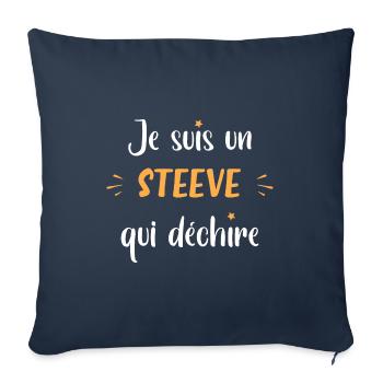 Je suis un steeve - Housse de coussin décorative 45 x 45 cm - bleu marine - Devant