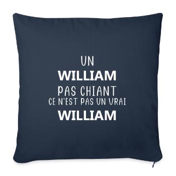 Un william chiant ce n'est pas un vrai william - Housse de coussin décorative 45 x 45 cm - bleu marine - Devant