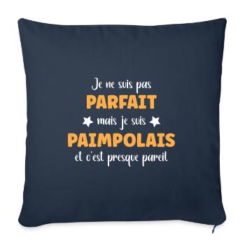 Je ne suis pas parfait mais Paimpolais - Housse de coussin décorative 45 x 45 cm - bleu marine - Devant