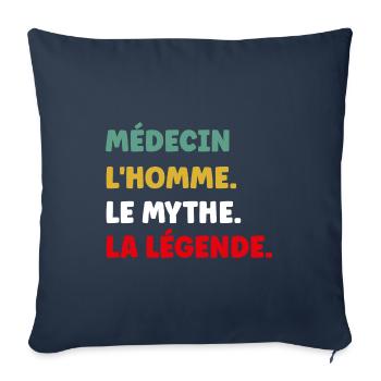médecin - Housse de coussin décorative 45 x 45 cm - bleu marine - Devant