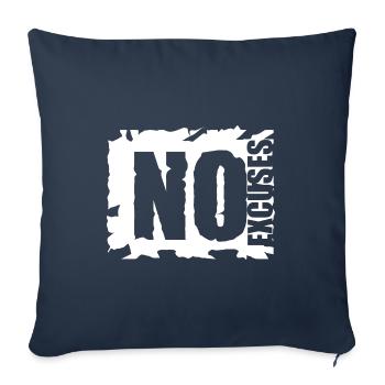 No Excuses Sport Pas d’excuses Motivation Dicta - Housse de coussin décorative 45 x 45 cm - bleu marine - Devant