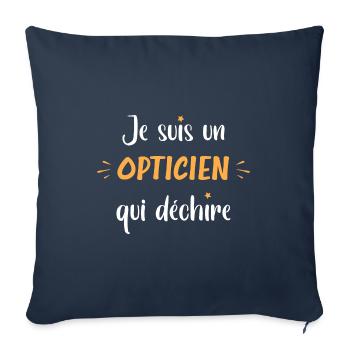 Opticien qui déchire - Housse de coussin décorative 45 x 45 cm - bleu marine - Devant