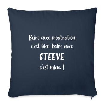 steeve - Housse de coussin décorative 45 x 45 cm - bleu marine - Devant