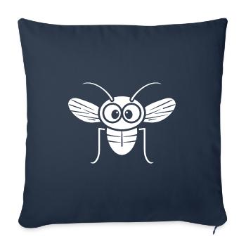 Mouche - Housse de coussin décorative 45 x 45 cm - bleu marine - Devant