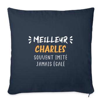 Charles - Housse de coussin décorative 45 x 45 cm - bleu marine - Devant