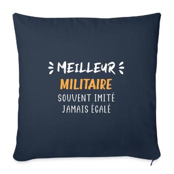Meilleur militaire - Housse de coussin décorative 45 x 45 cm - bleu marine - Devant