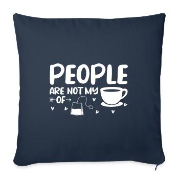 LES GENS NE SONT PAS MON DE Dictons pour les introvertis - Housse de coussin décorative 45 x 45 cm - bleu marine - Devant