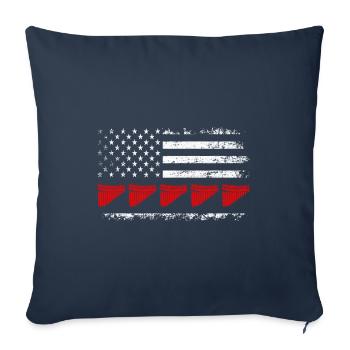 Joueur de flûte de Pan Pan flûtiste drapeau américain Marchin - Housse de coussin décorative 45 x 45 cm - bleu marine - Devant