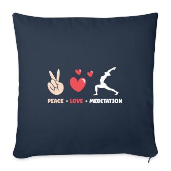 Peace Love And Meditate Meditation Relaxation Nama - Sofakissenbezug 45 x 45 cm - Navy - Vorne