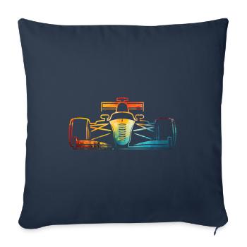 Voiture de course - Housse de coussin décorative 45 x 45 cm - bleu marine - Devant