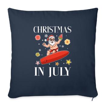 Xmas In July Funny Santa Surfing Summer Surfer - Sofa pillowcase 17,3'' x 17,3'' (45 x 45 cm) - navy - Front