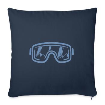Ski goggles Skier Snowboard Mountains - Sofa pillowcase 17,3'' x 17,3'' (45 x 45 cm) - navy - Front