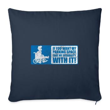 Disability Handicap - Housse de coussin décorative 45 x 45 cm - bleu marine - Devant