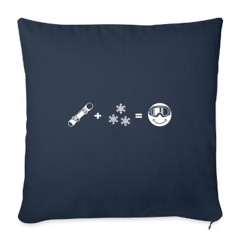 Snowboarder « Snowboarder-Love » Freestyleboard - Housse de coussin décorative 45 x 45 cm - bleu marine - Devant